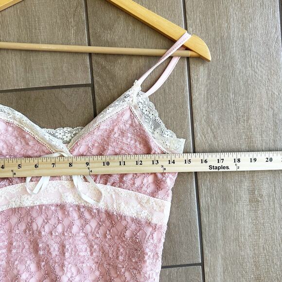 Romwe Lace Babydoll Tank Top Cami Small Crop Y2K 90s Coquette Fairy Romantic - Picture 3 of 5